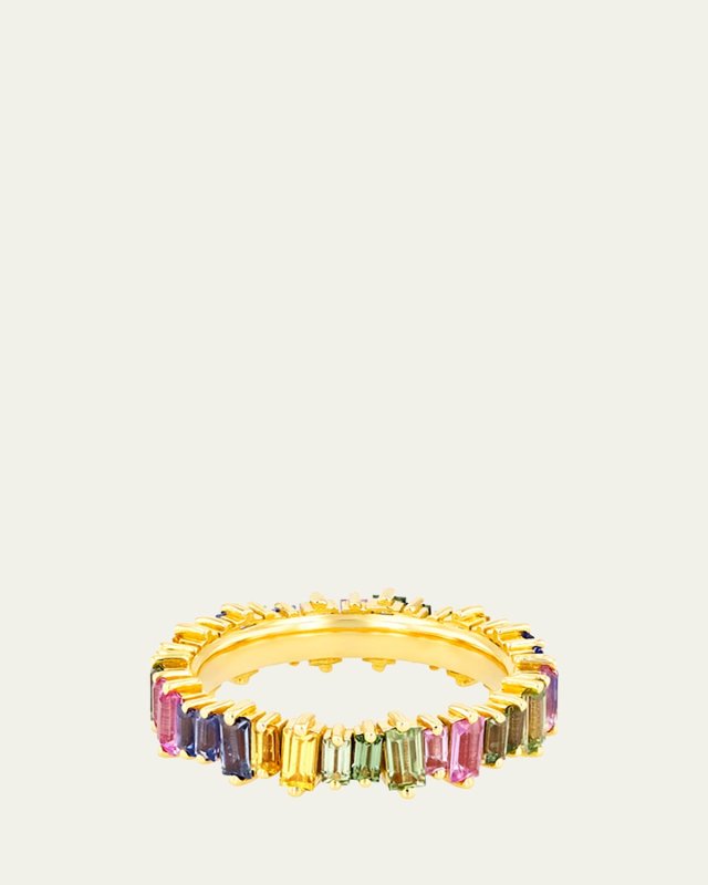 Pastel Sapphire Baguette Eternity Band Ring